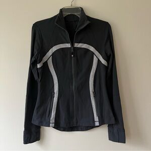 Lululemon Full Zip Running Jacket 10 Grey Athletic Outdoor Pilates
